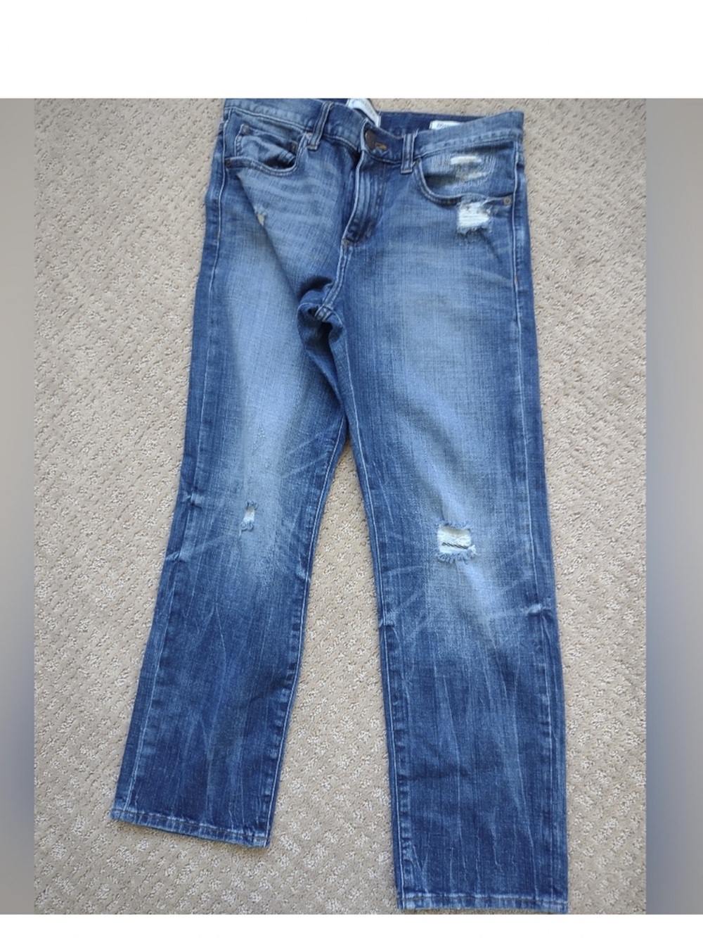 Banana Republic Boyfriend Distressed Jeans in Faded Blue Wash - Size 26P